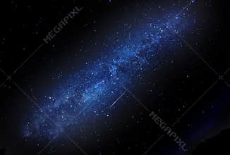 Milky Way with shooting star