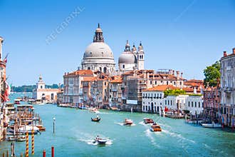Canal Grande with Basilica di Santa Maria della Salute in Venice, Italy