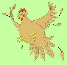 Scared chicken
