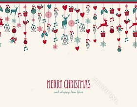 Merry Christmas hanging elements decoration compos