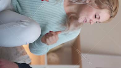Vertical music leisure chill man guitar woman home