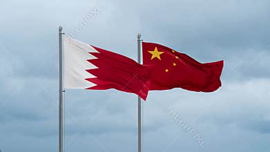 China and Bahrain flag