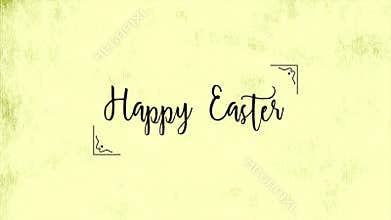 Vintage-inspired Happy Easter written in cursive on distressed yellow background