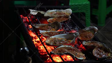 Grilled oyster at Jakarta Food Streets Vendor