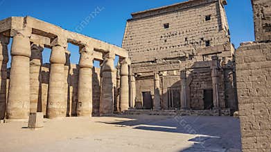Luxor Temple in Luxor, ancient Thebes, Egypt. Luxor Temple is a large Ancient Egyptian temple complex located on the