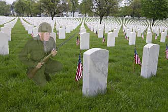 Veterans or memorial Day Concept, Soldier Cemetery