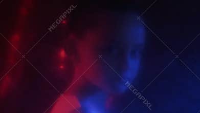 Child protection defocused silhouette worried girl