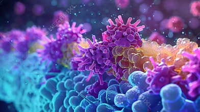 An image of a cell membrane with specialized channels allowing theutic genes to enter and interact with the cells