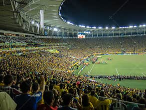 Brazilians football fans in new Maracana Stadium