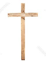 Upright wooden cross