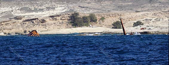 Shipwreck by Milos island