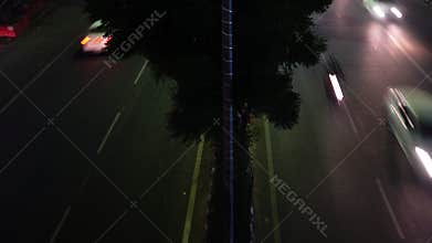 Capturing Road Traffic of Delhi from a Bridge at Night