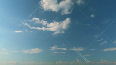 Beautiful Sky Background. Blue Sky With Clouds As Blue Backdrop In Air. Blue Sky With White Clouds.