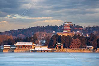 Beijing Summer Palace winter scenery, China