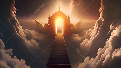 Door to another universe. Mystery portal. Life after death concept