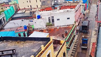 03.03.2024 - Camaguey, Santa Lucia, Cuba - Areal view of the Streets of the city. Outdoors