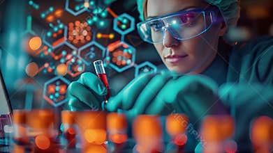 Researcher Analyzing blood Samples in lab