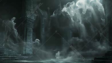 The ground shook as the spirits from the artifact surged forth their ethereal forms twisting and writhing in a frenzied