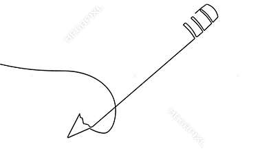 Animated writing tool symbol single line drawing minimal