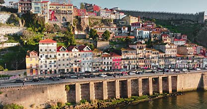 Porto city Ribeira district along Douro river