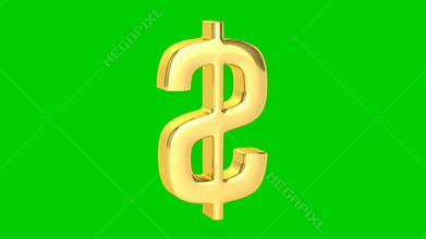Golden Dollar Sign - Isolated