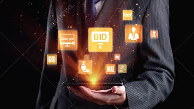 Online auction concept for digital bidding and sales Spire