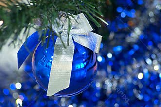 Blue christmas ball