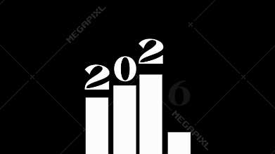 2026 Happy New Year Bar Growth Animation on Black Background