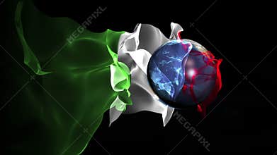 Soccer ball turns into the world with Italy's flag