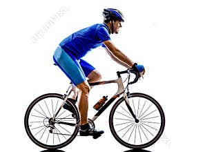 Cyclist cycling road bicycle silhouette