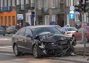 Crushed car
