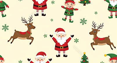 Christmas Characters Seamless Pattern