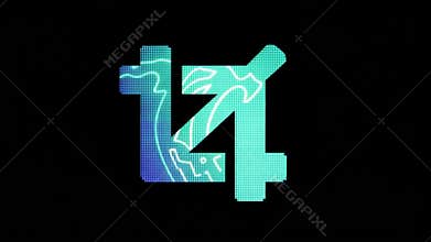 Abstract Teal and Blue Digital Art: Cropping Tool Icon