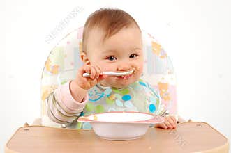 Eating baby girl