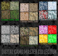 Seamless vector digital Pixel Camouflage collection