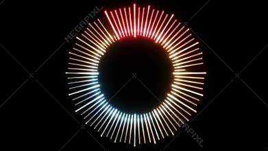 Clockwise Rotating VU Meter Loop with Futuristic Glow