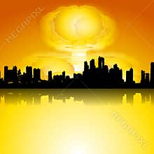 Nuclear War Bomb in The City