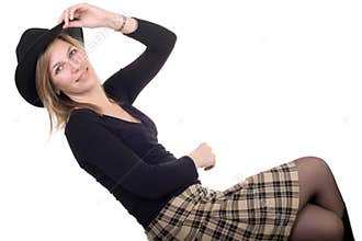 Blond woman posing