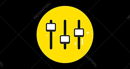 Controls flat icon animated with alpha channel