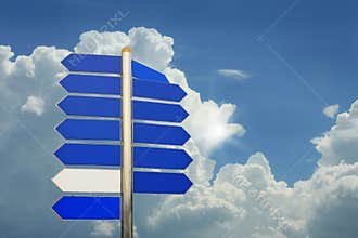 Street direction with nice clouds