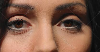 Close up video of female eyes - calm expression