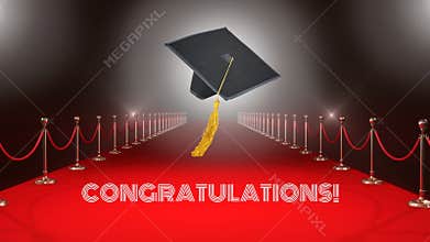 Graduation hat on red carpet Video