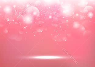 Valentines day, blurry heart Bokeh glitter bright pink abstract background seasonal holiday vector illustration