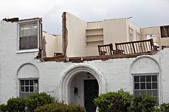 Tornado damaged house