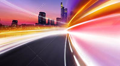 Greased light in hight city