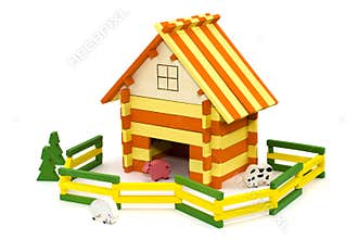 Wooden toy farm