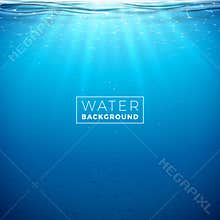 Vector underwater blue ocean background design template. Summer illustration with deep sea scene for banner, flyer