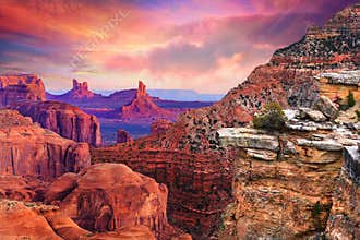 Mountains in the Grand Canyon national park Arizona