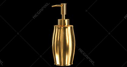 Golden bottle of liquid soap