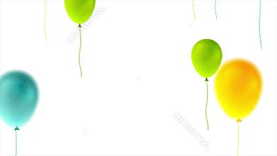 Colorful balloons happy birthday abstract video animation